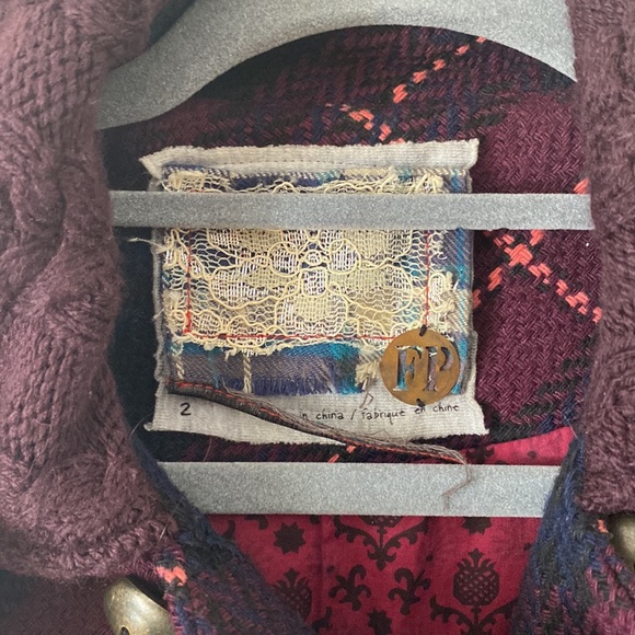 Gorgeous Free People woolen plaid pea coat - Picture 5 of 8